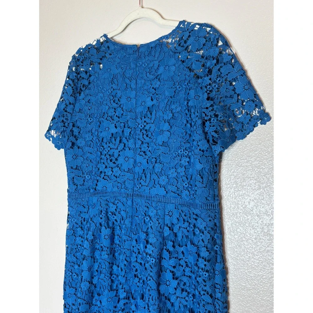Shoshanna Edgecombe‎ Blue Floral Lace Midi High Low Dress Size 12